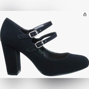 Cityclassified Black Double Strap Heels